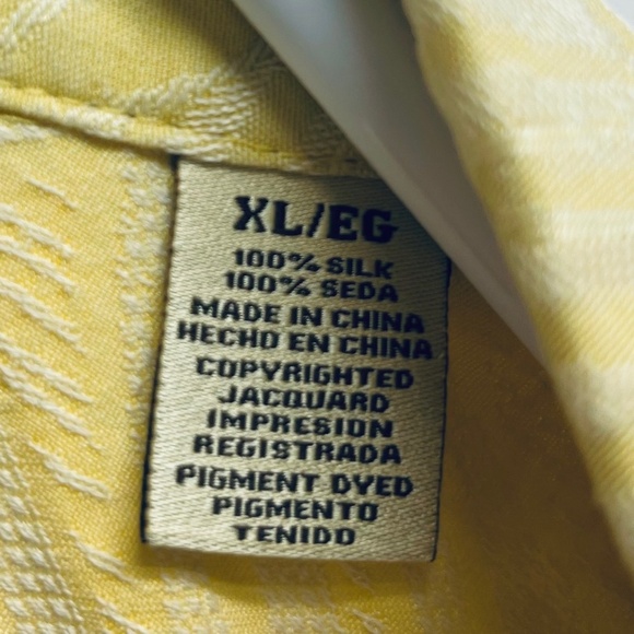 Jamaica Jaxx Men’s Shirt Hawaiian 100% Silk Short Sleeve Yellow Sz XL - Picture 5 of 9